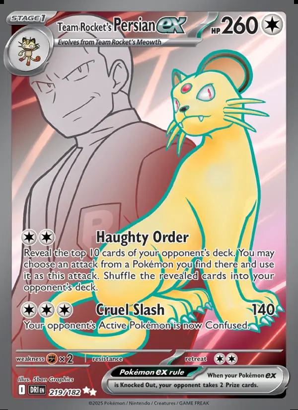 Image of the card Team Rocket's Persian ex